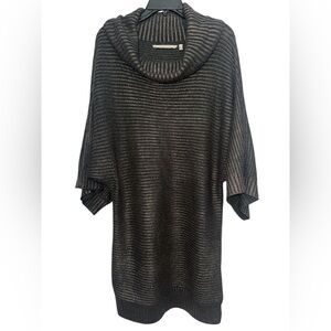 Soft Surroundings Cowl Neck Shimmer Tunic Size XL Dolman Sleeve Bronze Brown